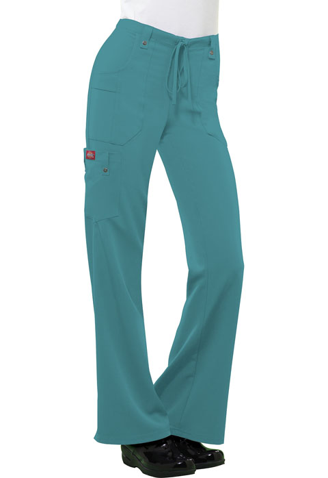 Dickies Xtreme Stretch Mid Rise Drawstring Cargo Pant in Teal Blue