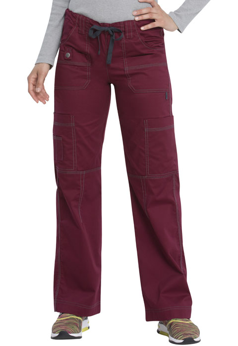 Dickies Gen Flex Low Rise Drawstring Cargo Pant in D-Wine