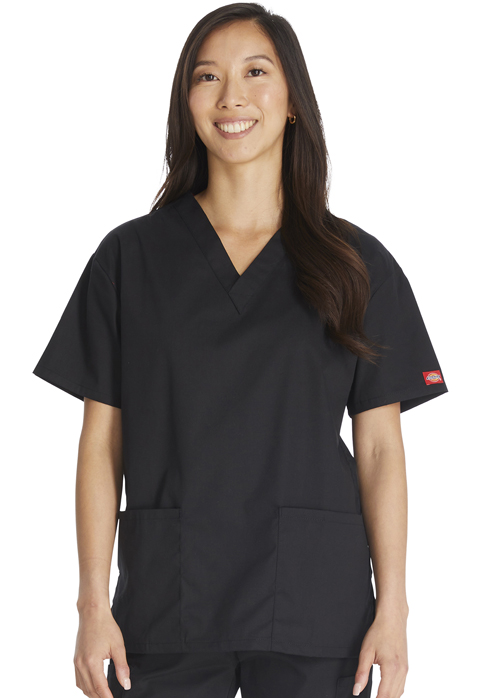 Dickies EDS Signature V-Neck Top in Black