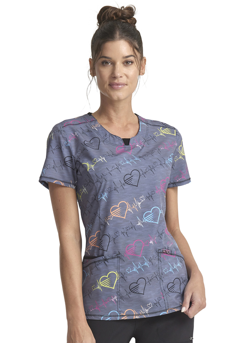 Cherokee infinity print hot sale scrub tops