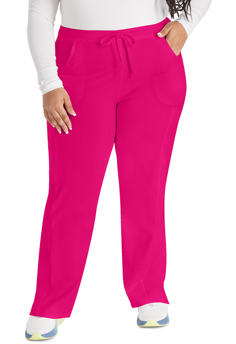 Dickies Every Day EDS Essentials Mid Rise Straight Leg Drawstring Pant in Hot Pink