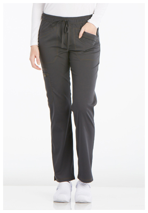 Dickies Essence Mid Rise Straight Leg Drawstring Pant in Pewter