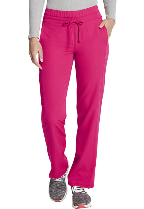 Dickies Dickies Dynamix Mid Rise Straight Leg Drawstring Pant in Cherry Punch