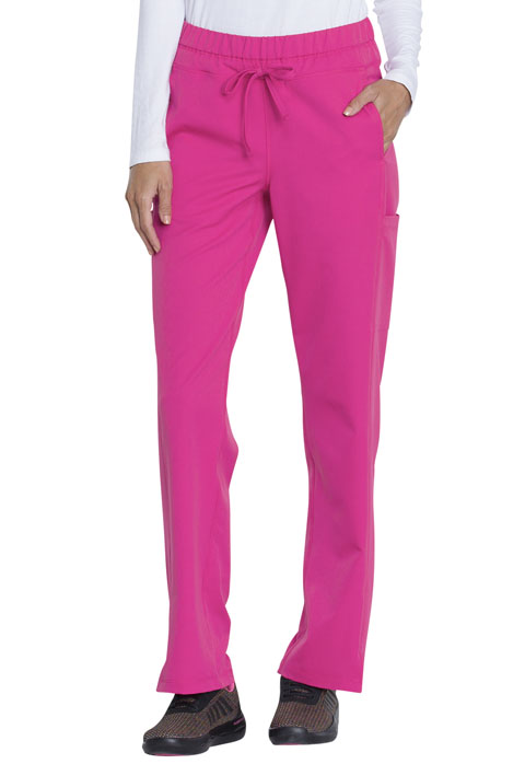 Dickies Dickies Dynamix Mid Rise Straight Leg Drawstring Pant in Hot Pink