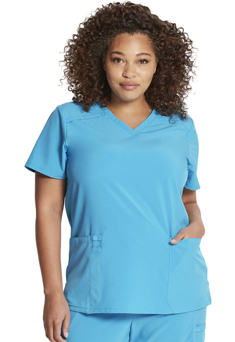 Dickies Every Day EDS Essentials V-Neck Top in Blue Hawaii