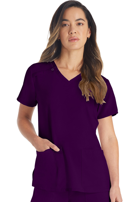Dickies Every Day EDS Essentials V-Neck Top in Eggplant