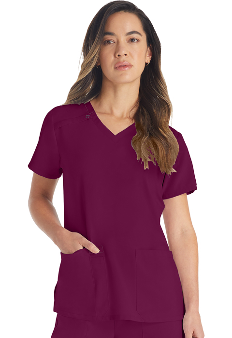Dickies Every Day EDS Essentials V-Neck Top in Wine