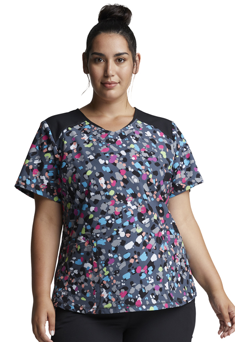 Dickies Dickies Prints V-Neck Print Top in Confetti Pop