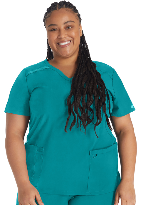 Dickies Every Day EDS Essentials Mock Wrap Top in Teal Blue