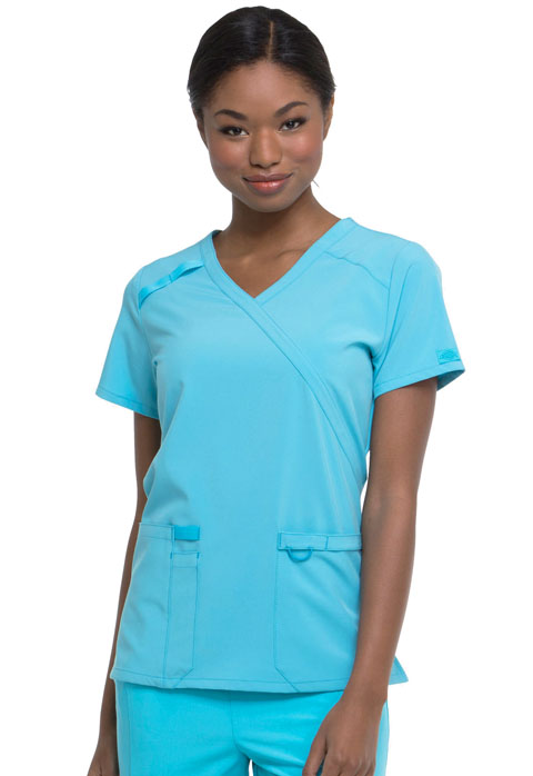 Dickies Every Day EDS Essentials Mock Wrap Top in Turquoise