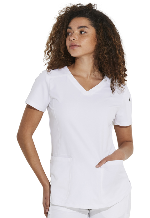 Dickies Dickies Dynamix V-Neck Top in White