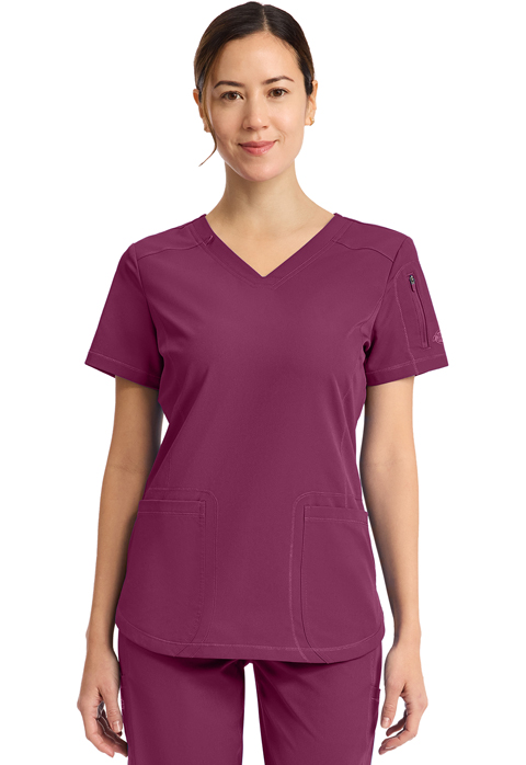 Dickies Dickies Dynamix V-Neck Top in Wine