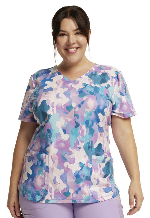 Zipper Closure Scrub Top