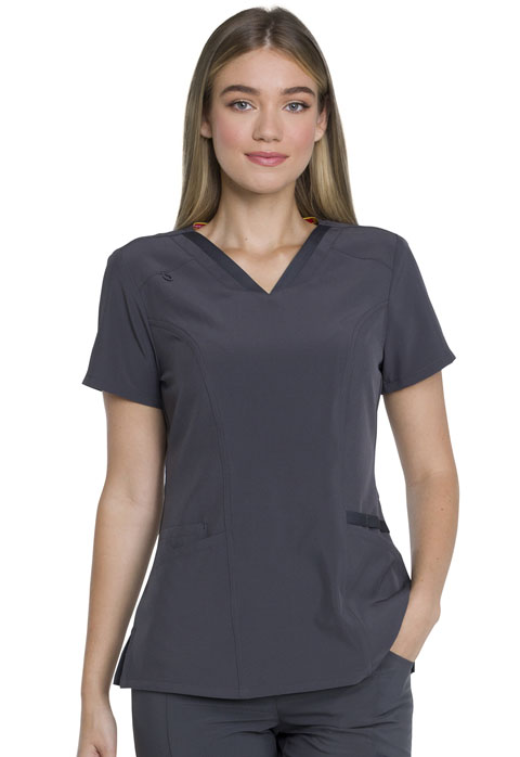 Dickies Every Day EDS Essentials V-Neck Top in Pewter