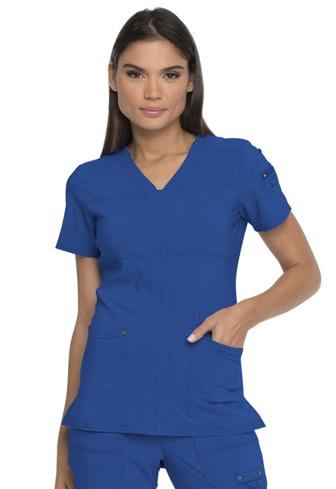 Dickies Advance V-Neck Top in Royal