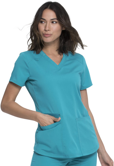 Buy Balance - DK875 Ladies 5 Pocket Knit Panel V-Neck Scrub Top by ...