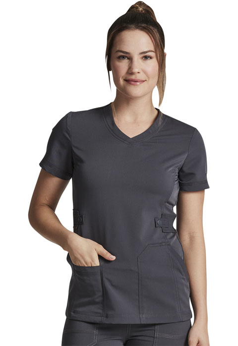 Dickies Dickies Balance V-Neck Top in Pewter