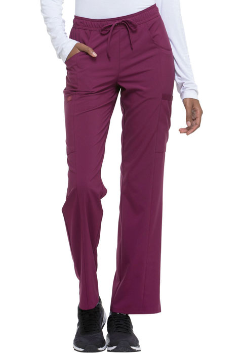 Dickies Every Day EDS Essentials Mid Rise Straight Leg Drawstring Pant in Wine