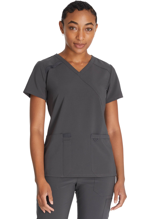 Dickies Every Day EDS Essentials Mock Wrap Top in Pewter
