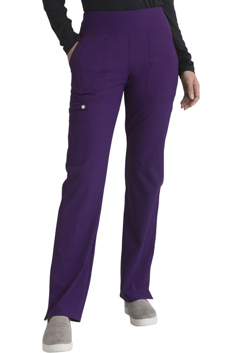 Simply Polished Women Mid Rise Straight Leg Pull-on Pant Purple