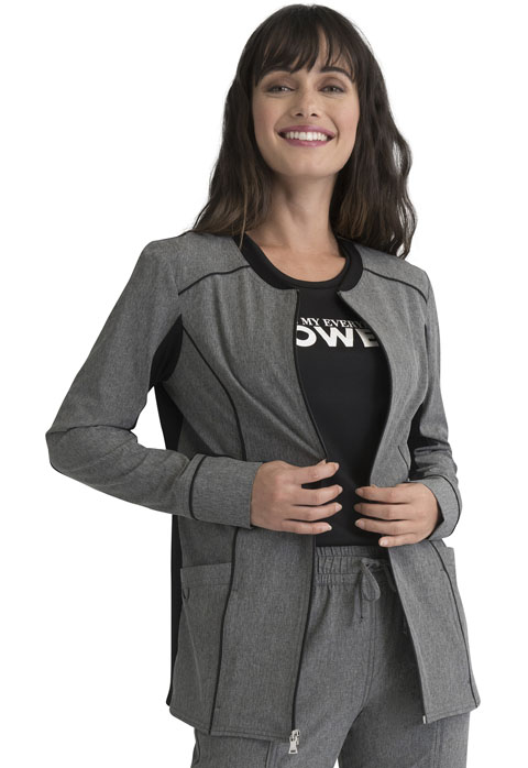 Simply Polished Women Zip Front Jacket Gray