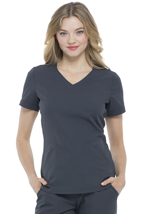 Simply Polished Women V-Neck Top Gray