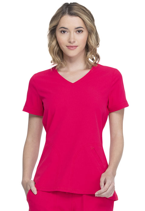 Simply Polished Women V-Neck Top Red