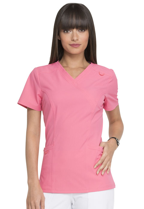 Simply Polished Women Mock Wrap Top Pink