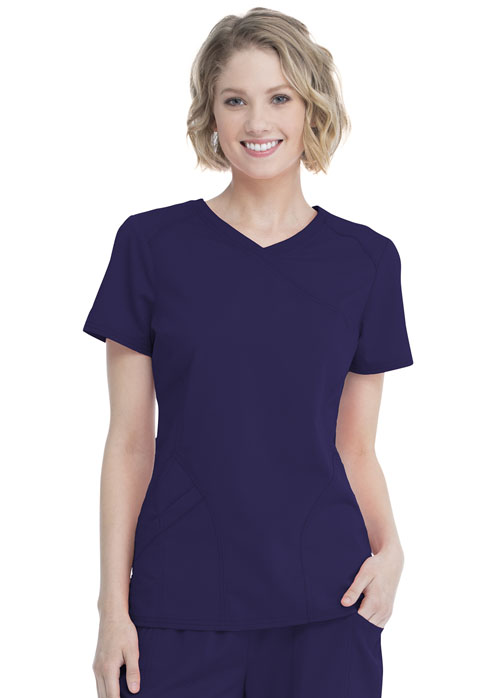 Walmart USA Premium Rayon Women Women's Mock Wrap Top Purple