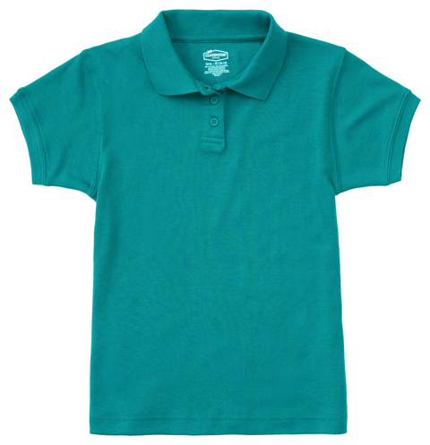 Girls Short Sleeve Fitted Interlock Polo in Teal from Classroom School ...