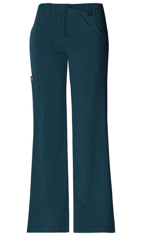Dickies Xtreme Stretch Mid Rise Drawstring Cargo Pant in Caribbean Blue