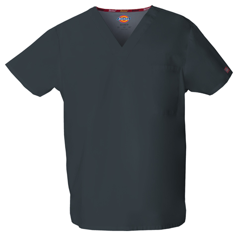 Dickies EDS Signature Unisex Tuckable V-Neck Top in Pewter